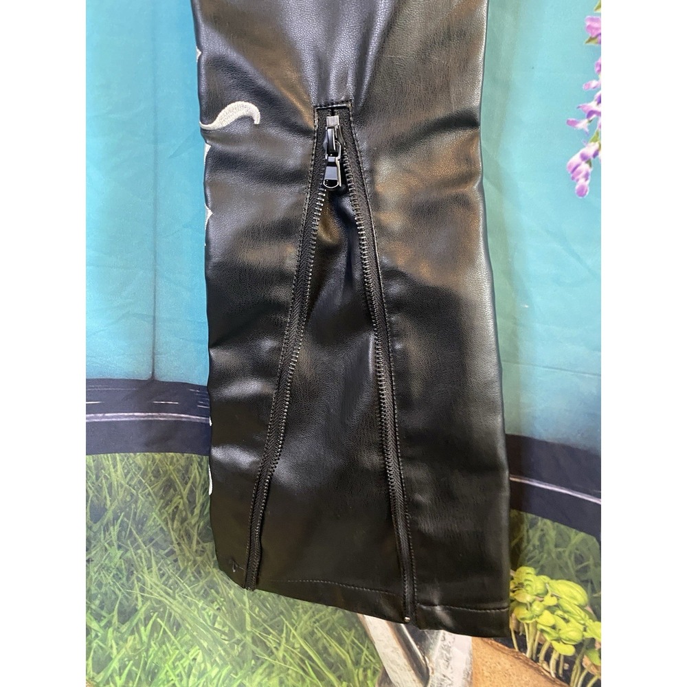 GFTD LA Graphic Denim Leather Pants Size 30 - Picture 7 of 9